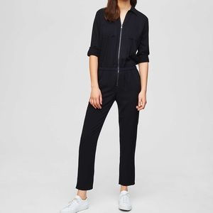 Loft NWT black utility zip jumpsuit sz L